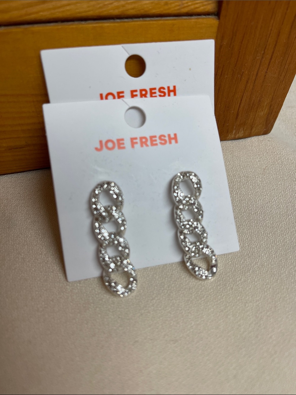Joe Fresh Silver Rhinestone Drop & Chain-Link Earring Duo - Picture 3 of 6